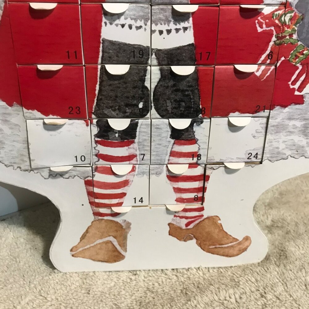 Ikea Santa Claus Advent Calendar Reusable 24 Drawers Heavy Cardboard Julmys 18" - Picture 4 of 16